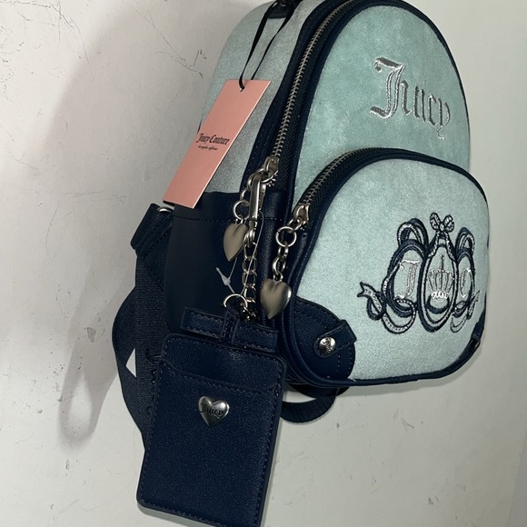 Juicy Couture NEW Heritage Mini Backpack Pastel Turquoise & Card Case main image 10